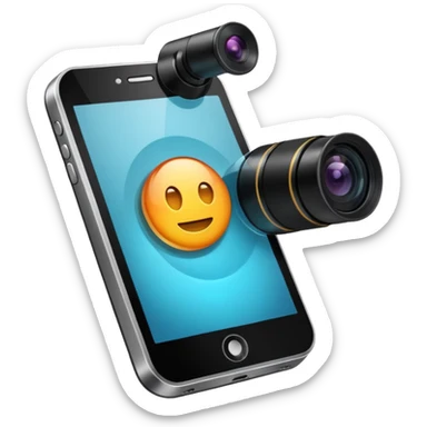 scan an object with you phone (phone which has camera on screen and scans an object) sticker