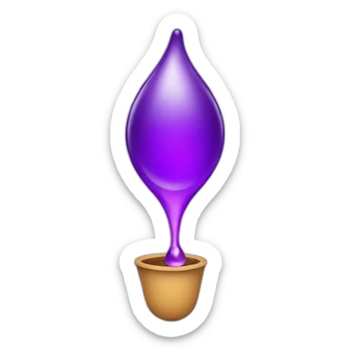 purple drop mascot character sticker