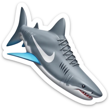 shark with nike shoes sticker