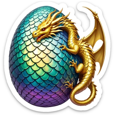 golden dragon egg dnd tiamat sticker