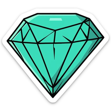 diamond, cartoon style, exaggerated facets, playful expression sticker