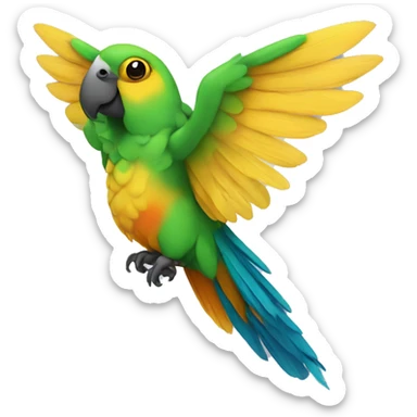 Parrot with bees wings and bees colour sticker