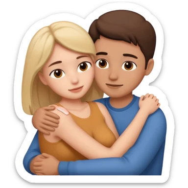 Naked man and woman laying together sticker