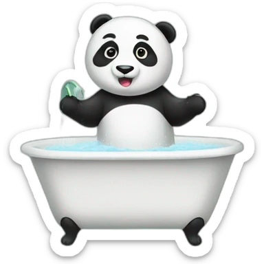 panda in the shower sticker
