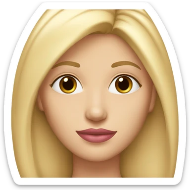 A beautiful woman with straight blonde hair, pink lips, thin eyebrows. sticker