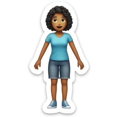 Girl with three hands end foure legs  sticker