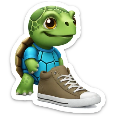turtle wearing shoes sticker