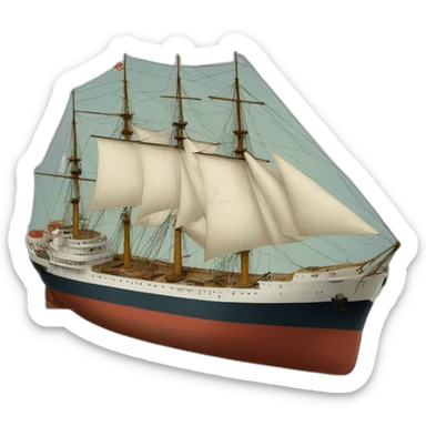 merchant ship 1940s sticker
