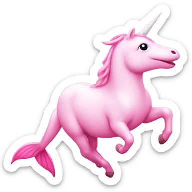 pink unicorn dolphin sticker