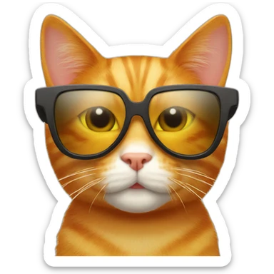 ginger cat wit sunglass sticker