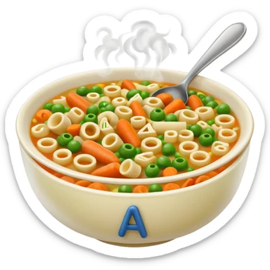 Alphabet soup sticker