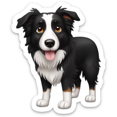 Black colour hair Border collie with Brown eyes sticker