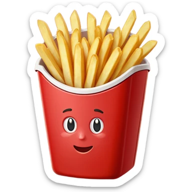 fries in a red container sticker