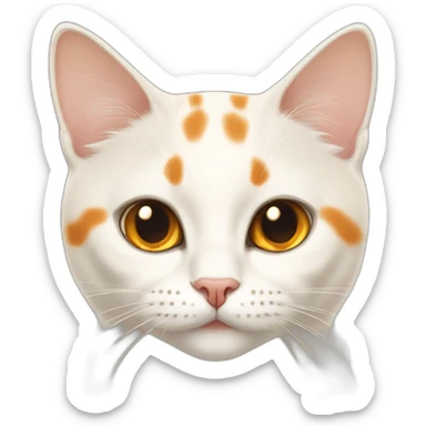 White cream with orange spots British short hair cat sticker