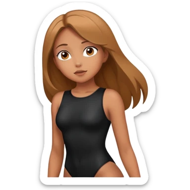 girl in bodysuit looking up sticker