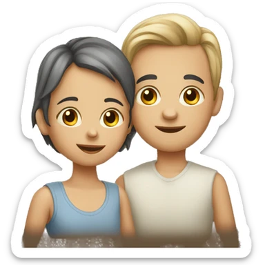 young child and old lovers sticker