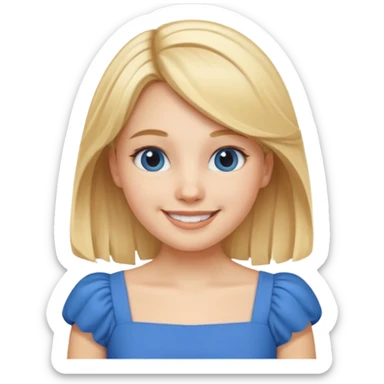 MAKE A ALICE AND THE WONDER LAND EMOJI WITH A BLUE DRESS AND BLOND HAIR sticker