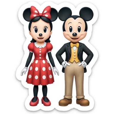 Minnie and Mickey Mouse sticker