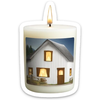 White barn vanilla candle sticker