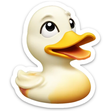 bacon topped cream soaked wrinkly duck bright yellow stuff cream sticker