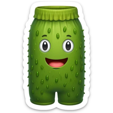 A pickle wearing shorts sticker