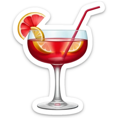 two realistic glasses of cocktail in emoji style,  coupe glass shape, no straw, no fruit, no ice, no Cocktail sticks sticker