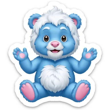 blue care bear yeti sticker