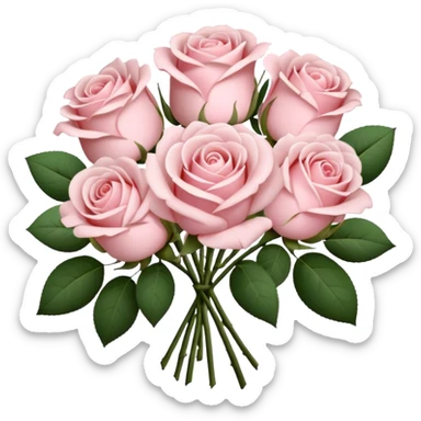 A bouquet of pale pink roses sticker