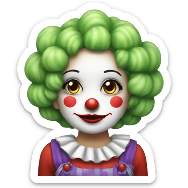 Cute girl clown sticker