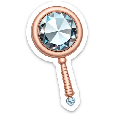 Rosegold, diamond studded baby rattle sticker