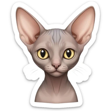 Grey, pixie sphinx cat sticker