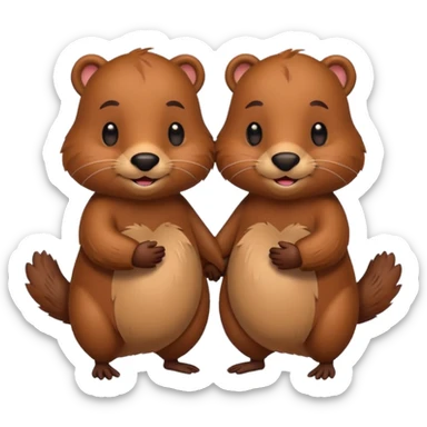 beavers in love sticker