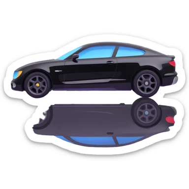 modern and clean glossy black car with a light gray or transparent curved film in motion, partially floating above and partially adhering to the car, film clearly visible with a reflective edge showing the action of being applied sticker