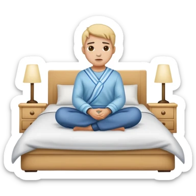 clothed, sitting up in bed criss-cross sticker