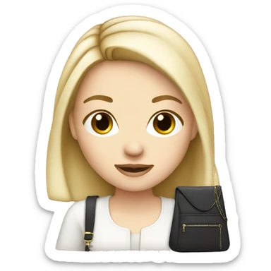 white girl with small purse cross body sticker