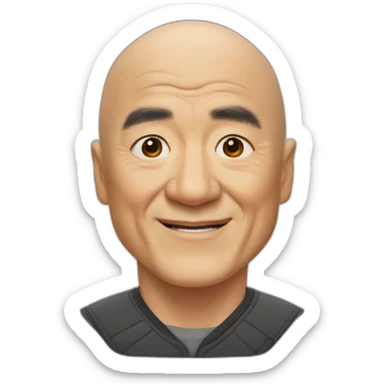 bald jackie chan sticker