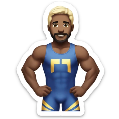 wrestler flexing in a singlet ￼ sticker