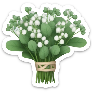 bouquet of eucalyptus and gypsophila flowers sticker