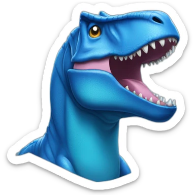 Blue T-rex without jaw sticker