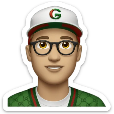 Whit men Whit gucci cap sticker