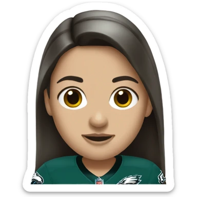  White female brunette wearing Philadelphia Eagles jersey sticker