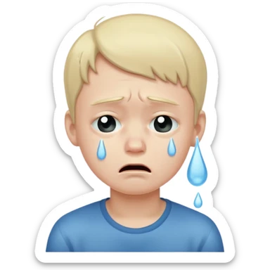 Crying so hard as hard as possible and a boy like rivers of cry sticker