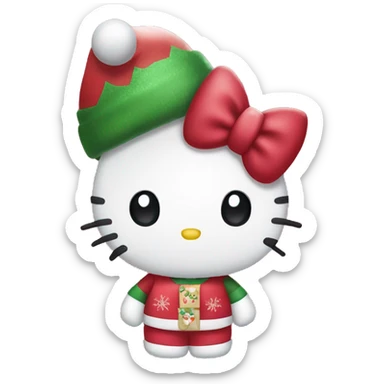 hello kitty christmas sticker