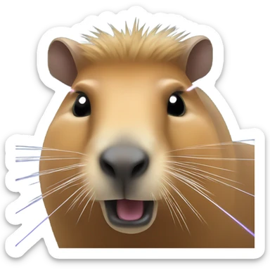 Capybara shooting laser out of eyes sticker
