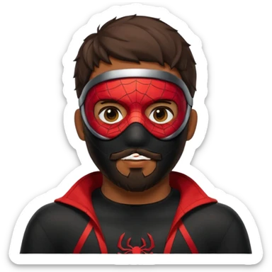 Miles Morales with beard, and eye mask sticker