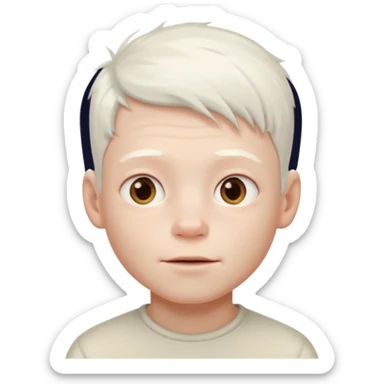albino junge mit weißem haar und heißer haut ohne sommersprossen sticker