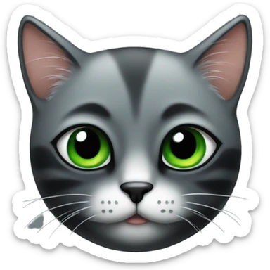 gato negro con ojos verdes sticker