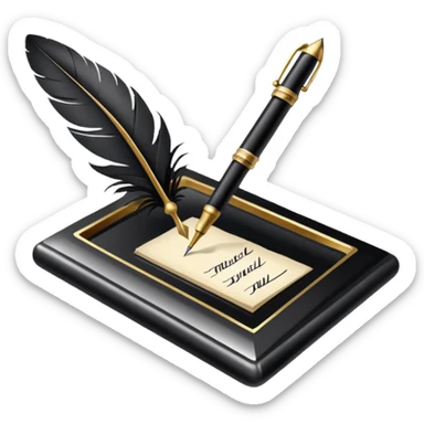 Pen and inkwell sticker