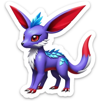  Cute Shiny Exotic Colorful Guilmon-Latias-Koraidon-Umbreon-Fakémon-hybrid-creature (full body)  sticker