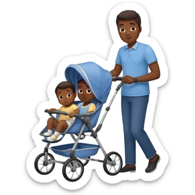 papa en poussette  sticker